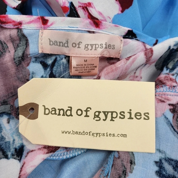 BAND OF GYPSIES Women's Size Medium Floral Side Tie Open Back with tie Dress NEW - Picture 9 of 13